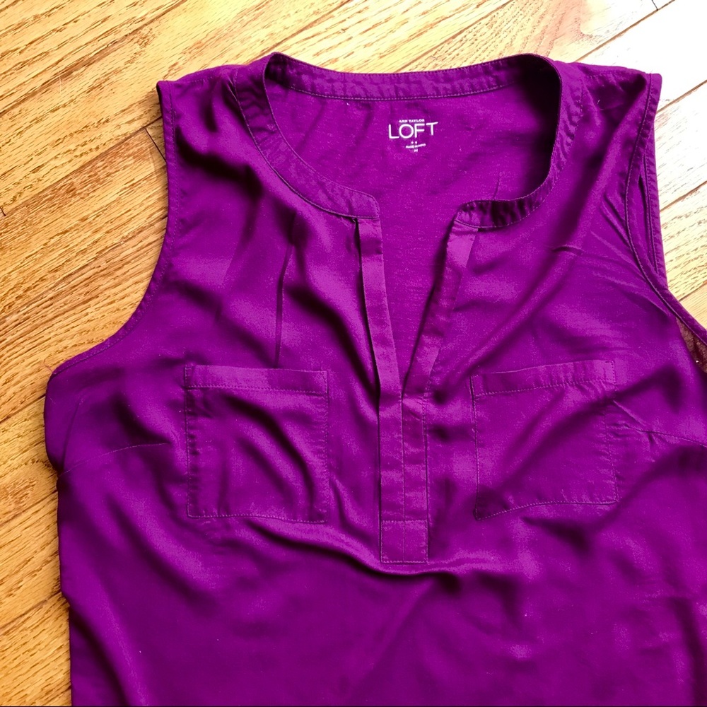 Ann Taylor Loft Magenta Tank